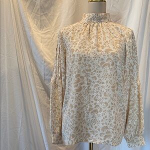 Ann Taylor Cream Floral Blouse